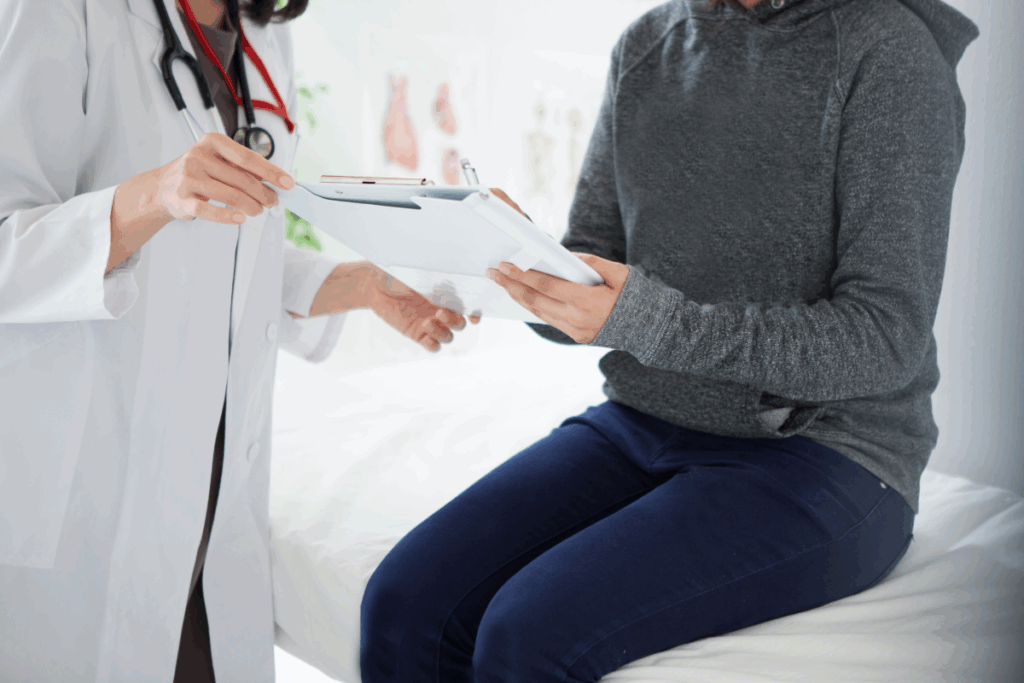 persona en centro médico recibiendo uno de los diferentes tipos de certificado médico laboral que existen en México