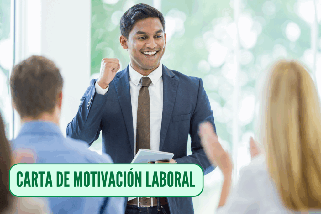 persona feliz por recibir una carta de motivación laboral en su empresa